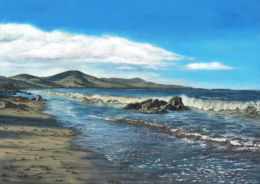 The current image has no alternative text. The file name is: DerrymoreBeach_2023-AcrylicOnCanvas-500X700-scaled.jpg